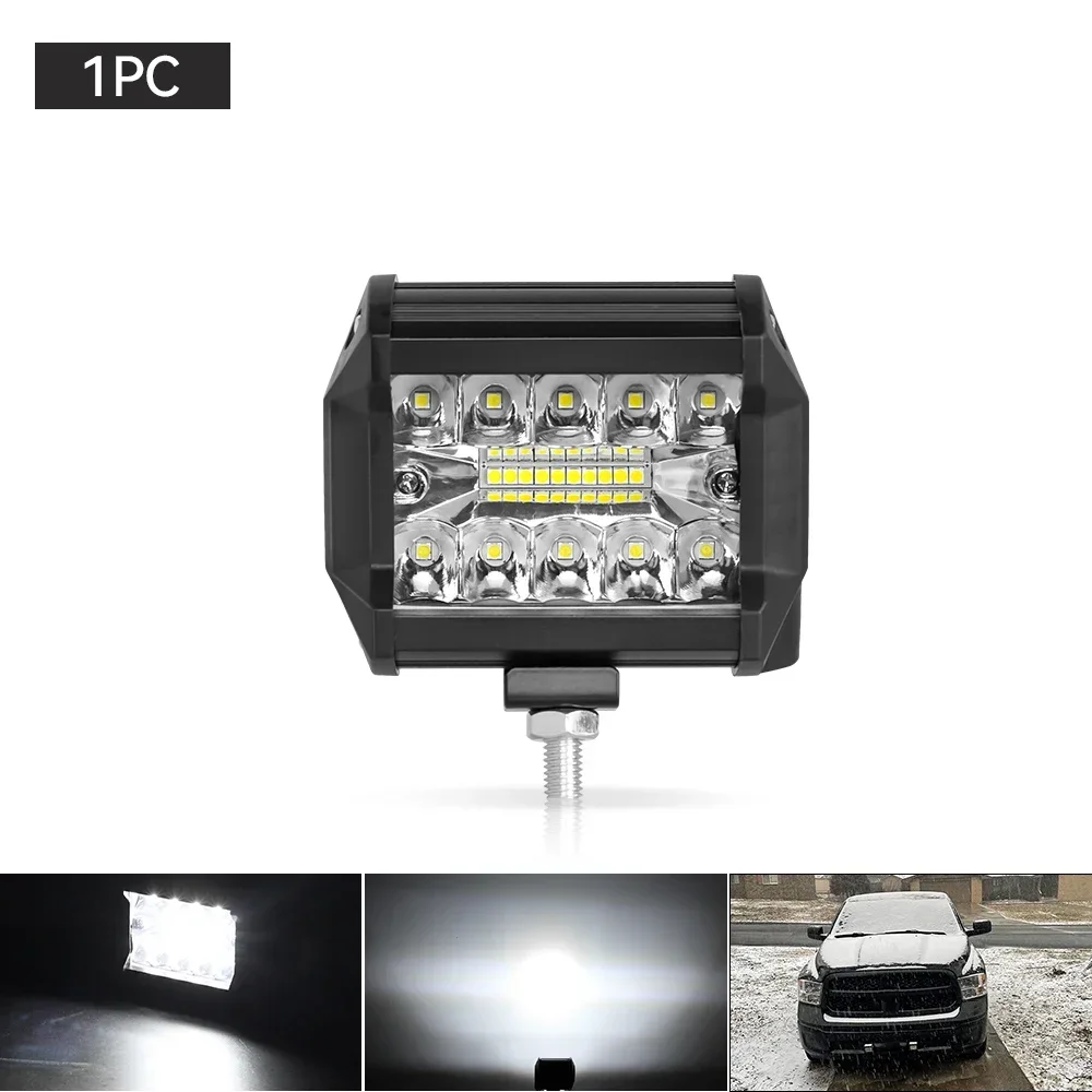 4x4 Off Road LED Light Bar 120W 140W Bright Beam Flood Spotlight Work Light for Car Truck Trailer Lightbar