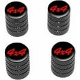 thumbnail image 1 of 4x4 Off Road Red on Black Tire Rim Wheel Aluminum Valve Stem Caps, Multiple Colors, 1 of 1