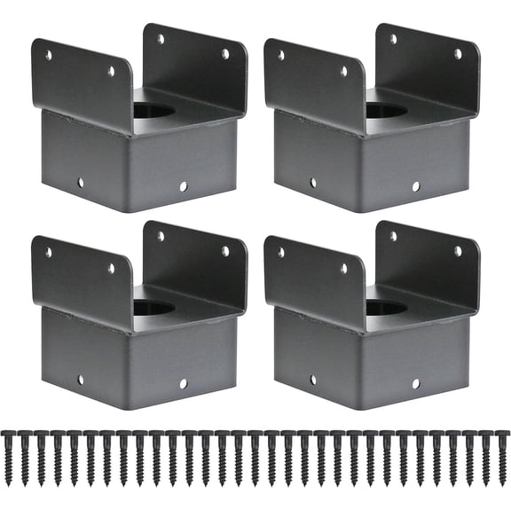 4x4 Post Anchor Connector (4 Pack), Stainless Steel Post Caps Tie Bracket for 4x4 and 4x6 Wood Posts, Beam Anchor Connector, Post Base Bracket for Supporting Wood Beams, Post Beam Connector