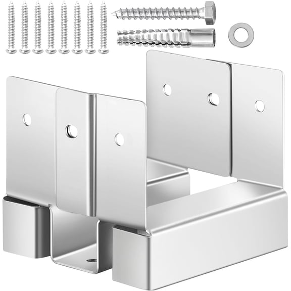 4x4 Post Base 10 Pcs, Inner Size 3.53x3.56inch/89.6x90.5mm Concrete Post Anchor, Heavy-Duty Zinc-Plated Carbon Steel Posts Brackets with 1 Inch Standoff Elevation, for Concrete Pergolas Patios