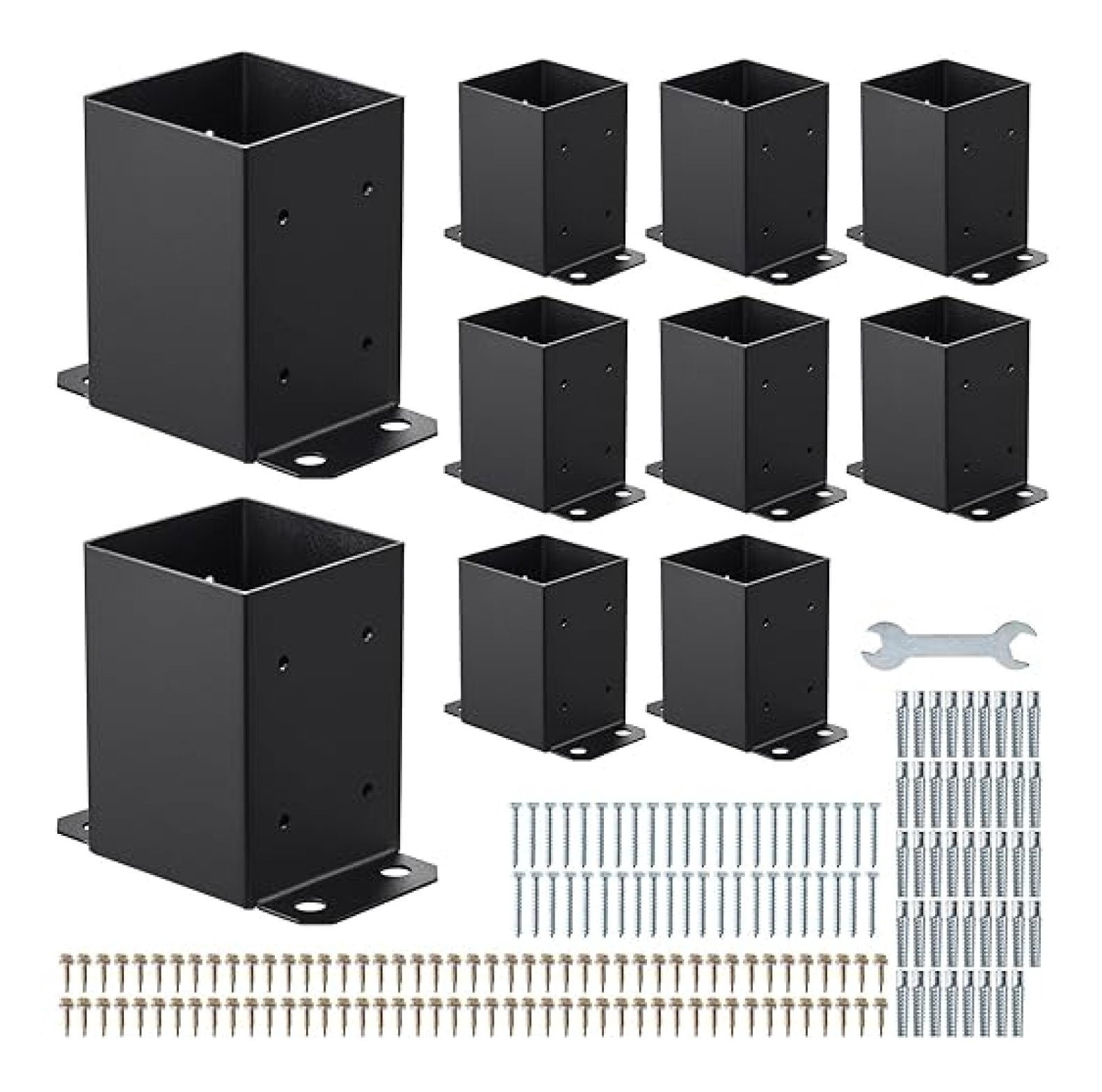 4x4 Post Base 10 Pcs, Inner Size 3.6x3.6 inch / 91.44x91.44 mm Post ...