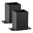 thumbnail image 1 of 4x4 Post Base 2-Pack - 3.6x3.6" Heavy Duty Post Anchor - Matte Black - Wood Post Brackets for Decks, Pavilions & Railings, 1 of 7