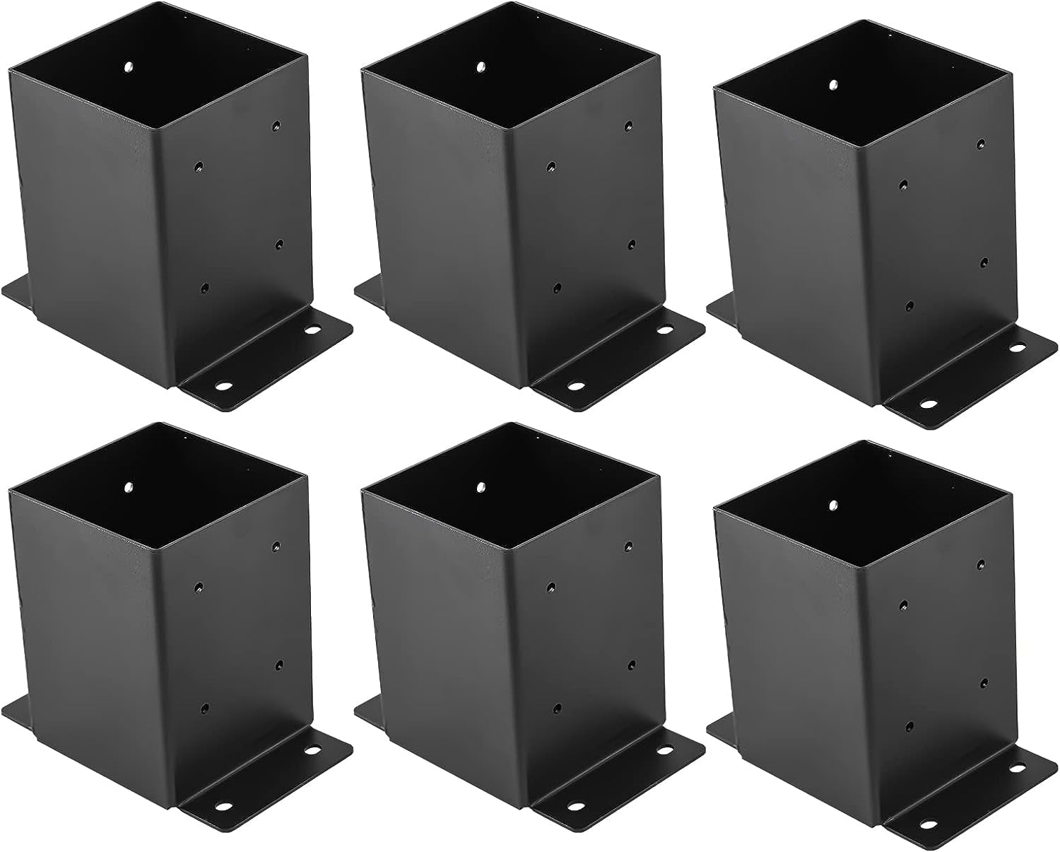 4x4 Post Base, Post Brackets(Inner Size 3.6"x3.6")，Black Powder Coated