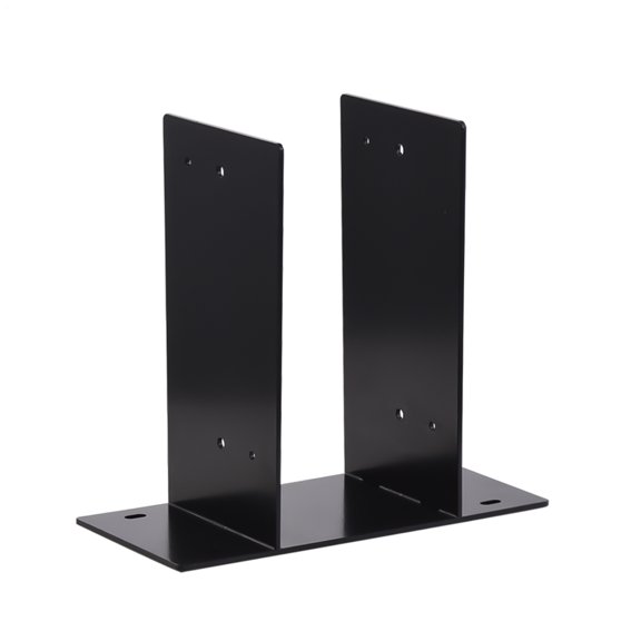 4x4 Post Base, Inner Dimensions, Durable Carbon Steel Brackets for Decking, Wood Post Support, Pavilion Deck Railing, and Base Plate Applications, Black