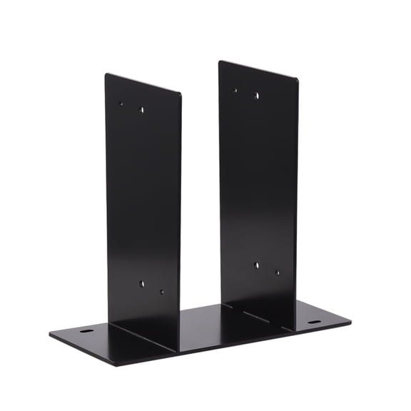 4x4 Post Base, Inner Dimensions, Durable Carbon Steel Brackets for Decking, Wood Post Support, Pavilion Deck Railing, and Base Plate Applications, Black