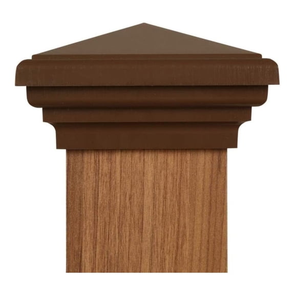 4x4 Post (Brown) fits Post (3.5"x3.5" up to 3.75"x3.75") | (Case of 12) Style 4x4 Deck Post for Outdoor Fences & Decks UV Stable Polymer