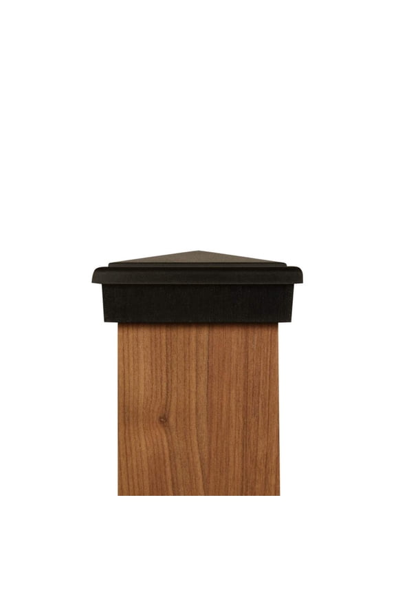 4x4 Post Cap (3.5") Black Pyramid Slim Profile Post Top for Fences, Decks & Mailboxes