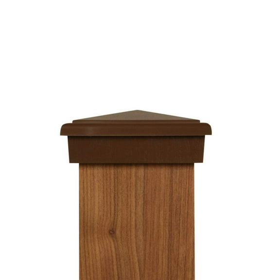 4x4 Post Cap (3.5") (Case of 12) Brown Slim Profile Top for Outdoor Fences, Mailboxes & Decks
