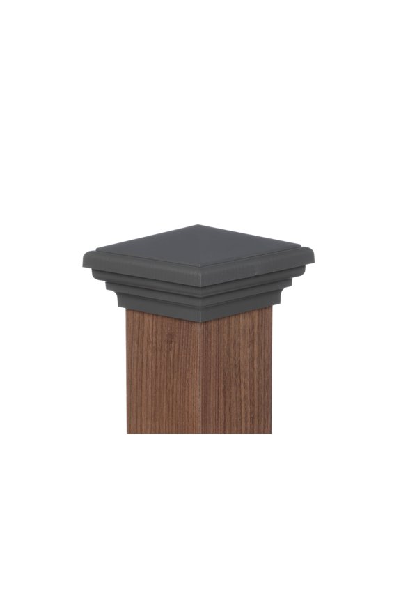 4x4 Post Cap (3.5") Grey New England Pyramid Top for Outdoor Fences, Mailboxes, Decks & Railings, by Atlanta Post Caps