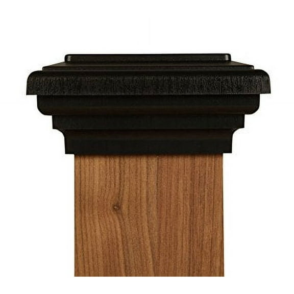 4x4 Post Cap Black (3.5") (Case of 12) | Island Newel Flat Classic Top for Fences, Decks, Mailboxes & Pool Railings by Atlanta Post Caps
