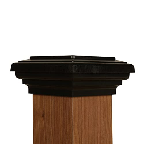4x4 Post Cap Black (3.5") (Case of 12) | Island Newel Flat Classic Top for Fences, Decks, Mailboxes & Pool Railings by$$Tools & Hardware Other