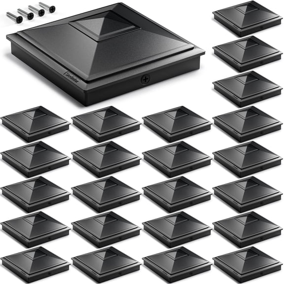 4x4 Pyramid Post Caps Waterproof Outdoor Cover, Fits 3.5x3.5 Wood Vinyl Posts for Fence Deck Mailbox Patio (, 24 Pack)