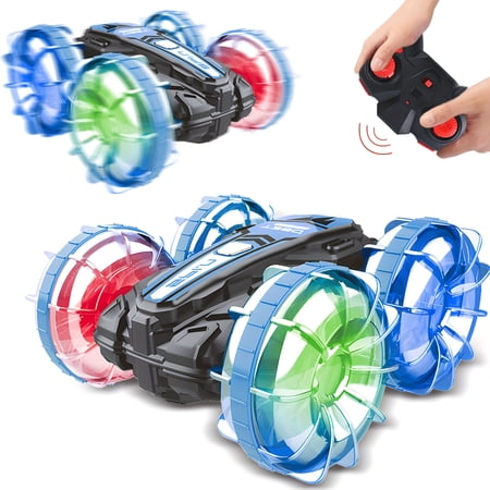 4x4 RC Car - RC Stunt Car with LED Lights,Double Sided Stunt RC Car,Rolling and Spinning RC Stunt Beach Toys,Toys Gifts for Boys and Girls,Suitable for Boys over 6 years old
