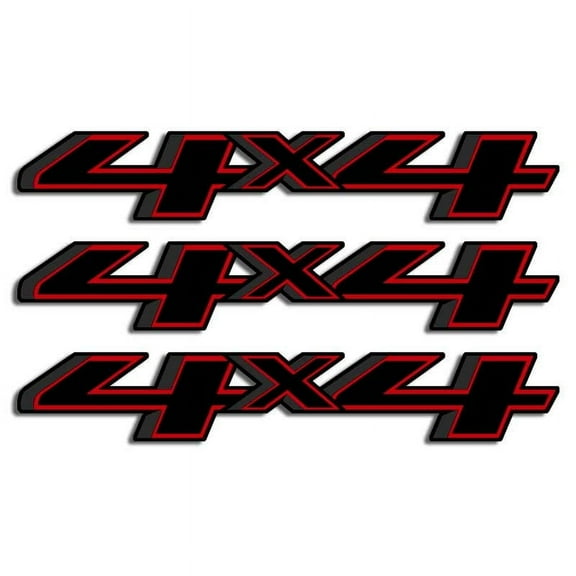 4x4 Redline Black Silverado Truck Decal Set