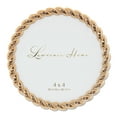 thumbnail image 1 of 4x4 Round Gold Metal Picture Frame with Rope Design, 1 of 3