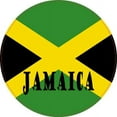 thumbnail image 1 of 4x4 Round Labeled Jamaica Flag Sticker Vinyl Vehicle Decal Travel Stickers, 1 of 1