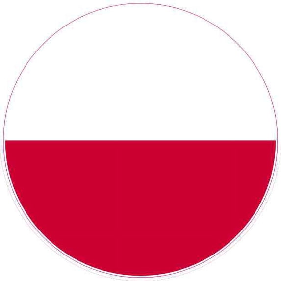 4x4 Round Poland Flag Sticker Vinyl Vehicle Decal Travel Hobby Stickers