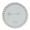 thumbnail image 1 of 4x4 Round Silver Metal Picture Frame with Rope Design, 1 of 3