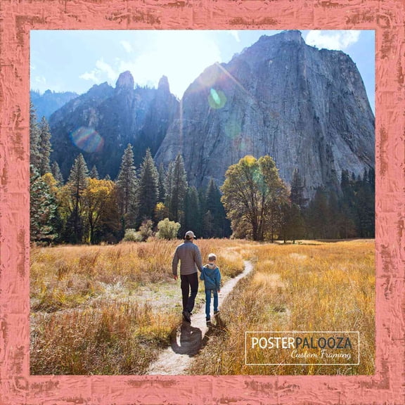 4x4 Shabby Chic Pink Picture Frame - UV Acrylic, Foam Board Backing, Hanging Hardware