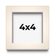 4x4 Shadow Box Cream of Wheat White Washed Display Frame | 0.875 Inches Deep Solid Wood Shadowbox |