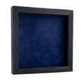 thumbnail image 1 of 4x4 Shadow Box Frame Barnwood Black Wood | With a 1" Usable Display Depth | Includes a Navy Blue, 1 of 5