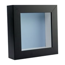 4x4 Shadow Box Frame In Black With A 1 3/4" Usable Depth Includes Baby Blue Acid-Free Backing, UV