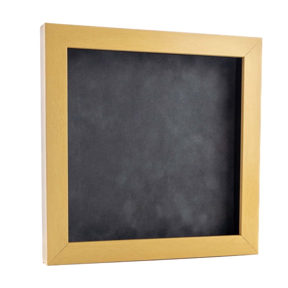 4x4 Shadow Box Frame Natural Wood | With a 3/4" Usable Display Depth | Includes a Dark Grey Real