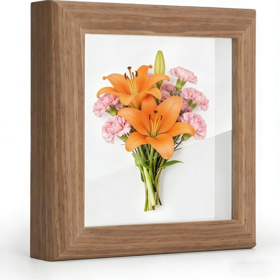 4x4 Shadow Box Picture Frame Real Glass Front , Small Display Mini Memories, 3D Keepsakes, Badges, Medals, Tickets, Photos Collectibles & Art - Perfect for Wall or Tabletop Decor
