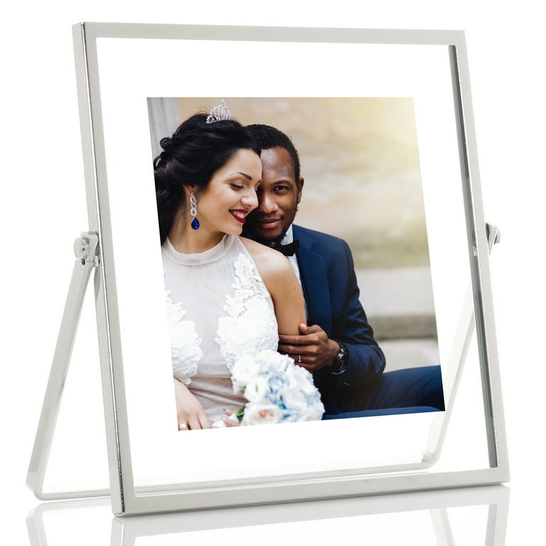 Silver Metal Easel Float Picture Frame