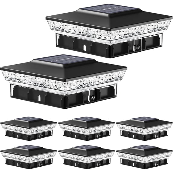 4x4 Solar Post Cap Lights, 16 LED Outdoor Fence Lighting | 2 Modes & Waterproof Design | Easy Installation for 4x4 or 3.5x3.5 Wood & Vinyl Posts | for Porch, Patio, Deck & Garden