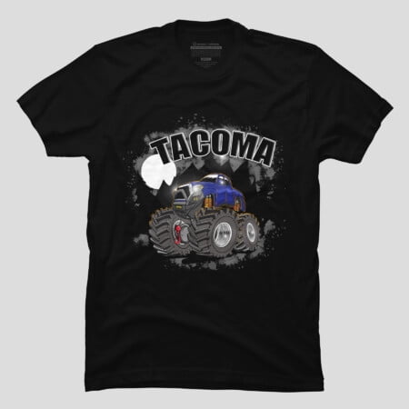 4x4 Tacoma with a Car and an Automotive Themed Graphic Design T-Shirt M2980235, Up to Size 5XL
