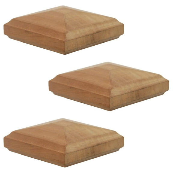 4x4 Traditional Wood Post (3-Pack) - One-Piece Miterless - Fence & Deck Protection (3, 3-1/2")