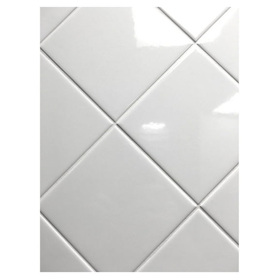 4x4 White Glossy Finish Ceramic Subway Tile Shower Walls Backsplashes (10SF Full Box 80PCS)