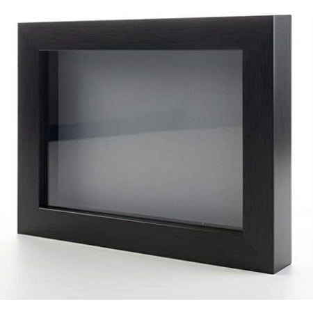 4x4 small box picture wooden frame with grey acid-free backing uv & hanging hardware - with 3/4" usable depth - great baby box box