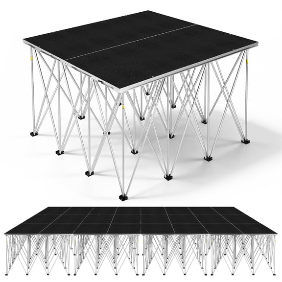 Modular Stage Platform, Black, Versatile for Weddings and Outdoor Performances
