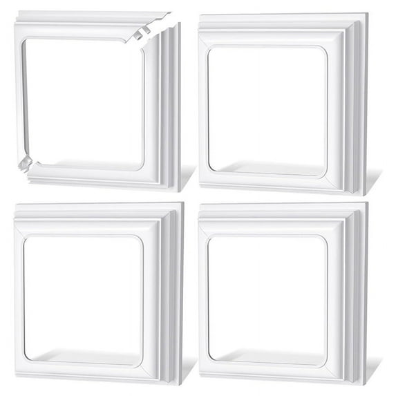 4x4Inch Vinyl Post Skirt-White Base Cover Trim for Wood and Posts,Deck Porch Column,Stair Rails-Set of 4