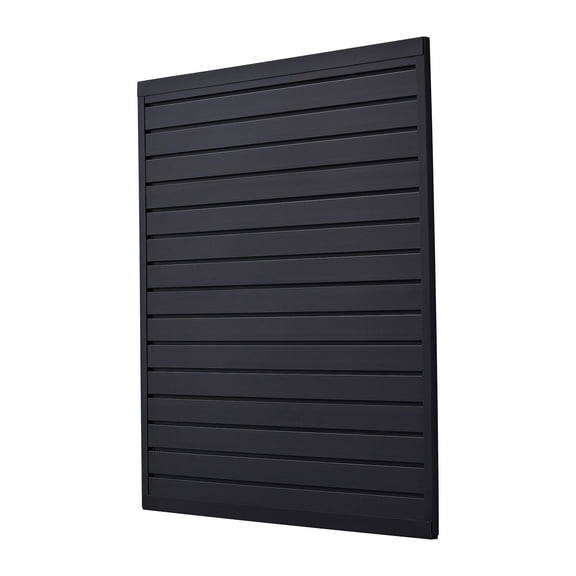 4x4ft PVC Garage Slatwall Panel Black Modular Design Easy Install Adjustable Coupling Structure DIY Cutting for Storage Display
