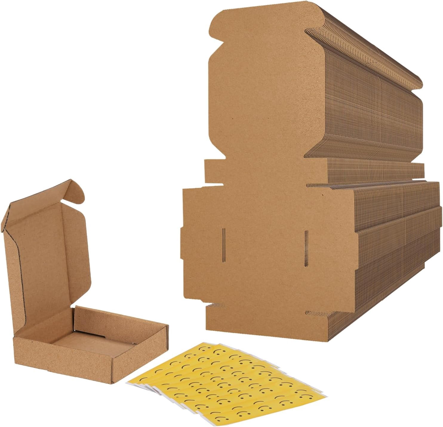 4x4x1 Shipping Boxes Set of 100, Brown Small Corrugated Cardboard Box ...