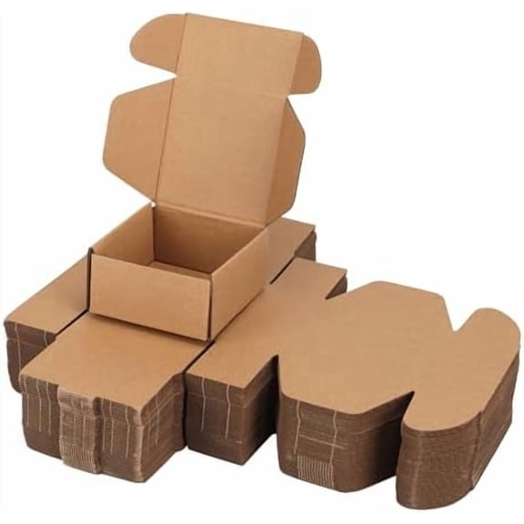 4x4x2 inch Shipping Boxes Bulk 40 Pack Brown, Tab Lock Tuck Top Mailer Boxes for Packaging Small Business, Small Cardboard Gift Boxes for Wrapping Mailing Present
