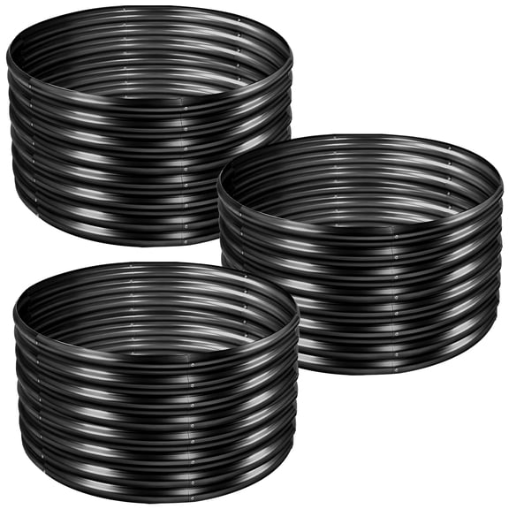 3Pack 4x4x2 ft Round Galvanized Raised Garden Bed Kit Round Metal Flower Box Large Planter Raised Beds Outdoor Garden for Planting,Fruit,Herb-Grey