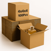 4x4x4 Shipping Boxes 4"L x 4"W x 4"H Set of 100PCS | Corrugated Cardboard Box for Mailing, Packing, Packaging and Storage