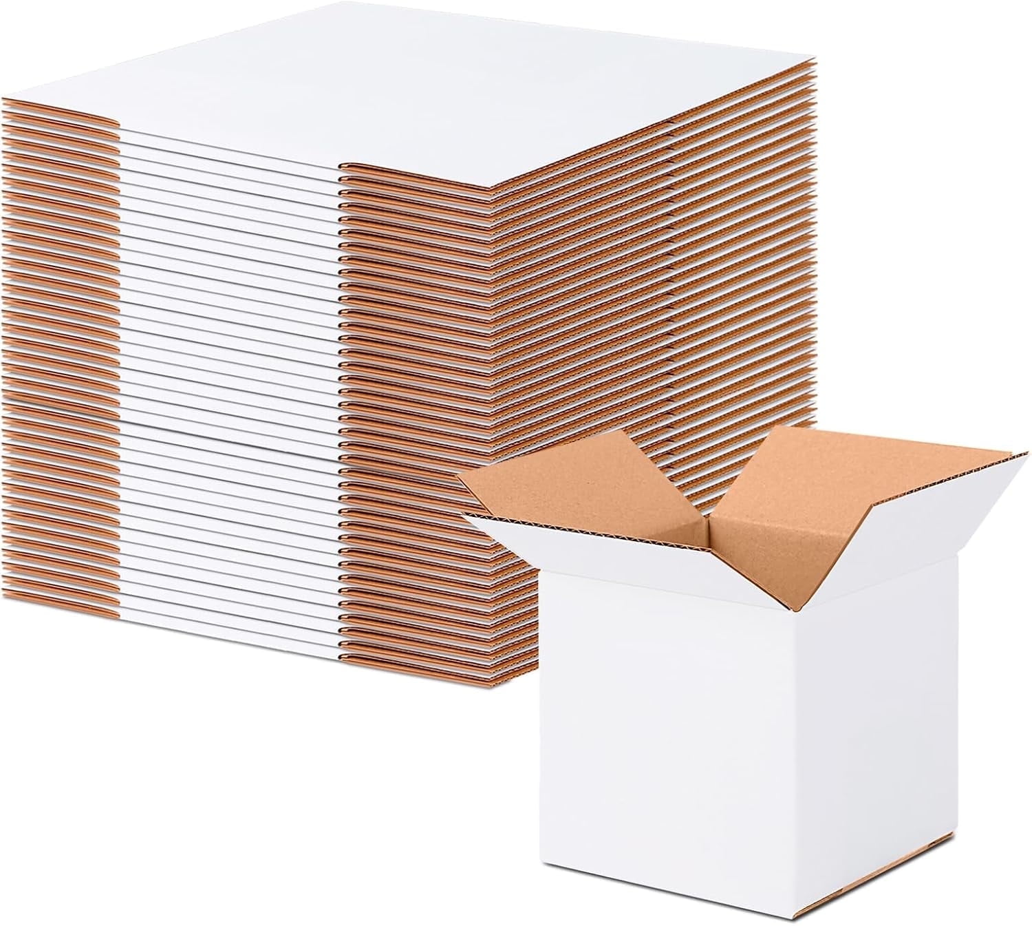 6x6x6 Shipping Boxes For Small Business,40 Pack White Corrugated Cardboard Box For Packaging Mailing Storage - View #9