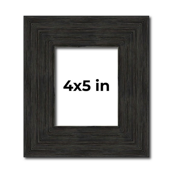 4x5 Contemporary Black Picture Frame - UV Acrylic, Foam Board Backing, Hanging Hardware