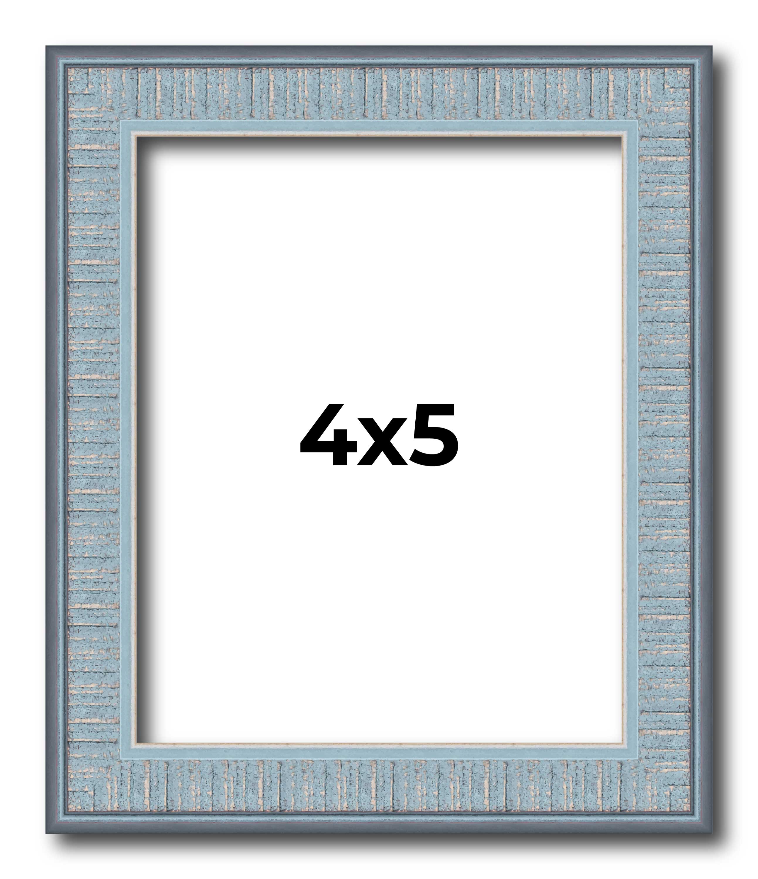 4x5 Frame Blue Scuffed Farm Board Solid Wood Picture Frame Width 0.75 ...