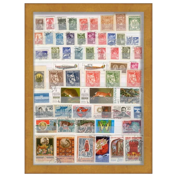 4x5 Gold Shadowbox Frame - Interior Size 4x5 by 1.5 Inches - Made to Display Items Up To 1.5 Inches Deep