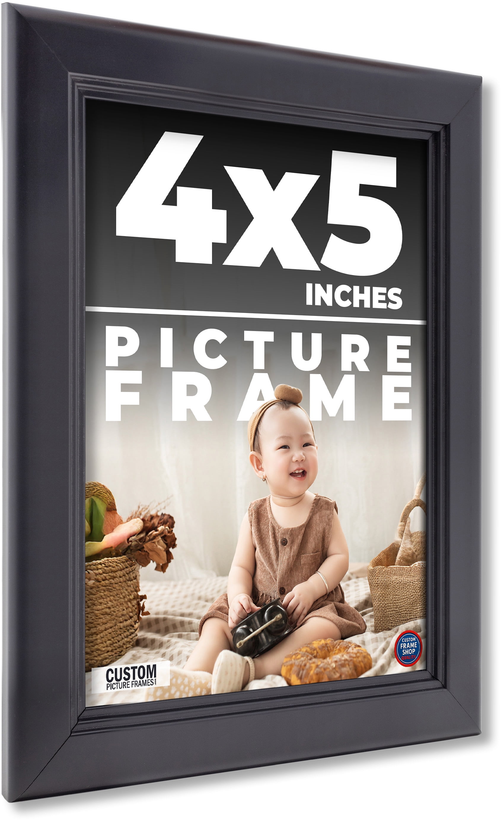 4x5 In - 4 x 5 Contemporary Black Solid Wood Frame with UV Framer's ...