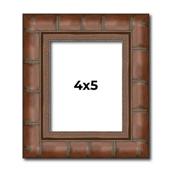 4x5 In Dark Brown Bamboo Real Wood Picture Frame Width 1.5 inches | Interior Frame Depth 0.5 inches