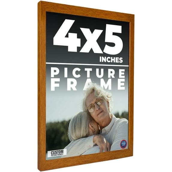 4x5 In Honey Brown Real Wood Picture Frame Width 0.75 inches | Interior Frame Depth 0.5 inches |