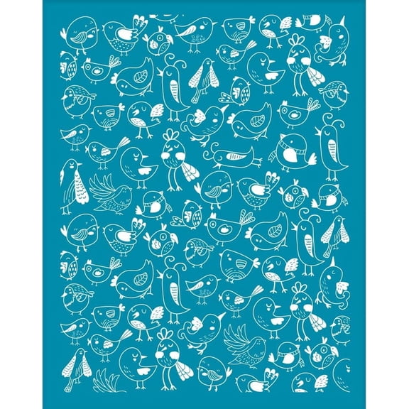 4x5 Inch Bird Theme Clay Stencils Hand Drawn Birds Silk Screen for Polymer Clay Cute Birds Silk Screen Stencils Mesh Transfer Stencils for Polymer Clay Jewelry Making Colorful