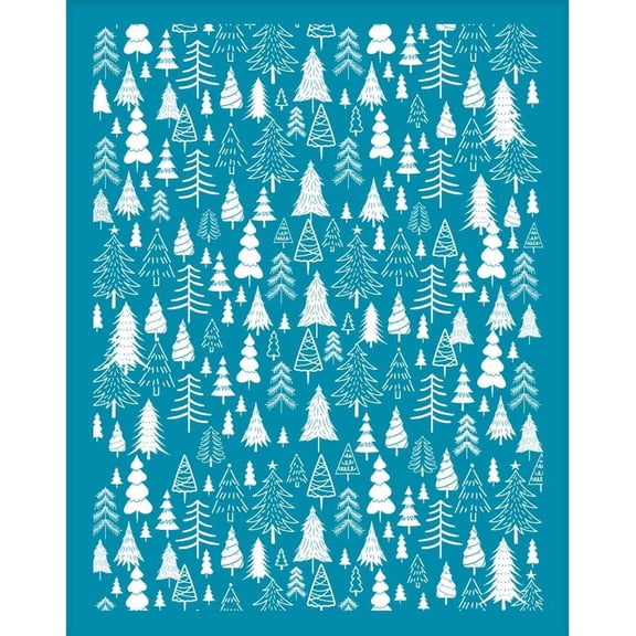4x5 Inch Christmas Tree Clay Stencils Christmas Theme Silk Screen for Polymer Clay Pines Pattern Silk Screen Stencils Mesh Transfer Stencils for Polymer Clay Jewelry Making Teal